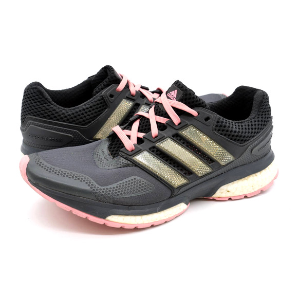 adidas Shoes - Adidas Running Shoes Womens 8.5 Response Boost 2 Techfit Black Pink Sneakers